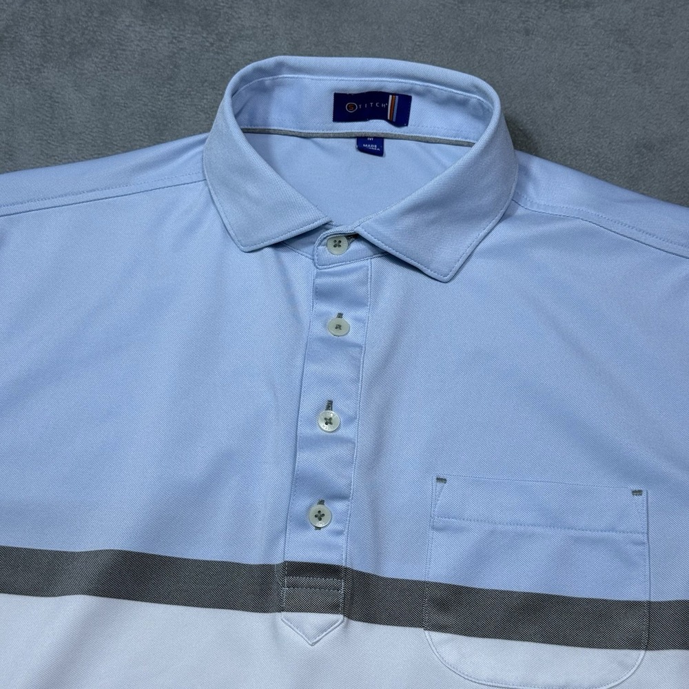 Stitch Golf Polo Shirt Mens M Colorblock Performance Stretch Pocket Athleisure